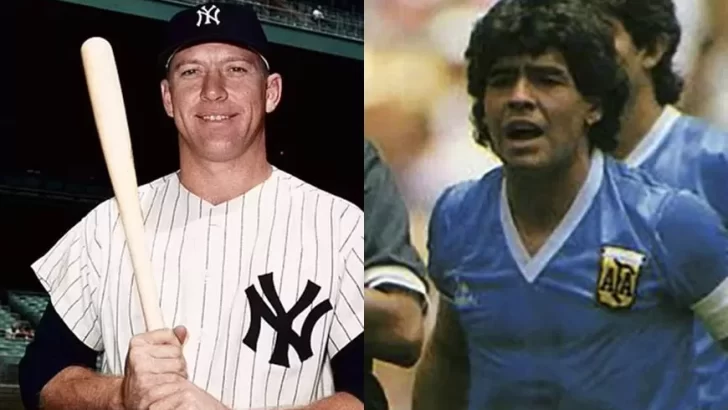 Béisbol supera al fútbol: Mantle bate mítico récord de Maradona