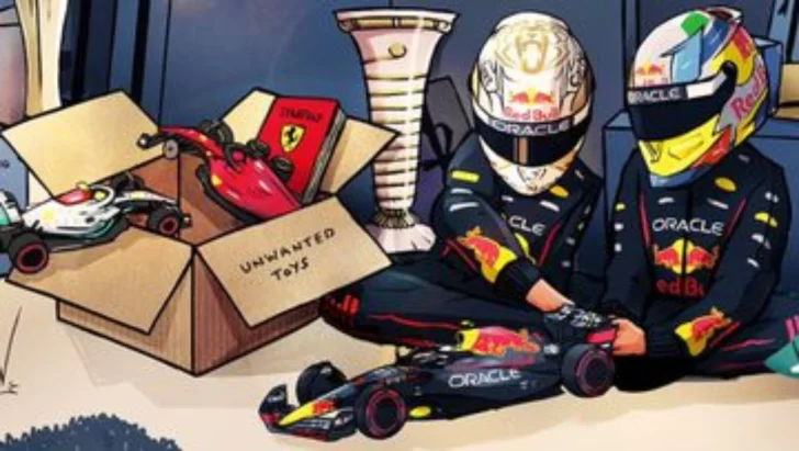 El polémica saludo navideño de Red Bull con un guiño a Mercedes y Ferrari