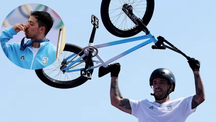 La primera medalla para Argentina en los Juegos Olímpicos 2024 es dorada y con el BMX Freestyle