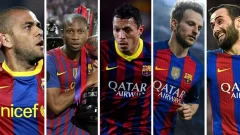 Los jugadores que vistieron la camiseta del Sevilla y el Barcelona