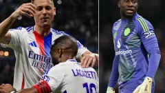 ¿Cuál fue el cruce entre los jugadores del Manchester United y Lyon?